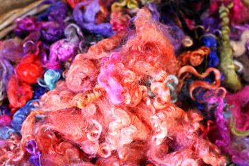 brightly colored wool 