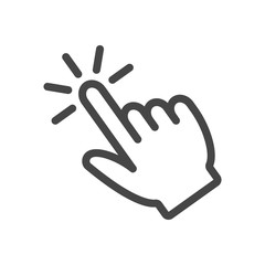 Touch outline vector illustration icon isolated on white background.