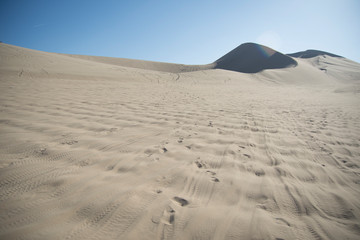 Sand dunes in la huacachina, ica desert, Peru