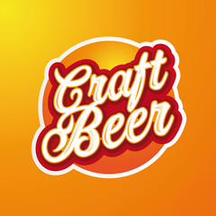 Craft beer sign label lettering