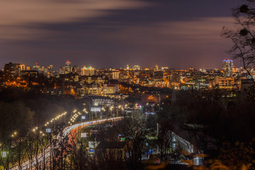 Lights of the night city. Kiev. Ukraine