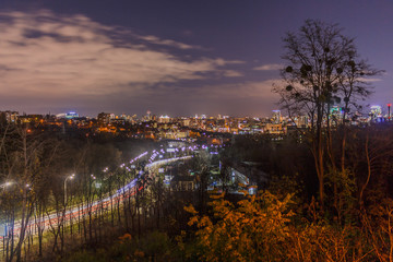 Lights of the night city. Kiev. Ukraine