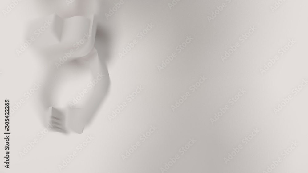 Fototapete 3d rendering of a robot arm isolated in a colored studio background