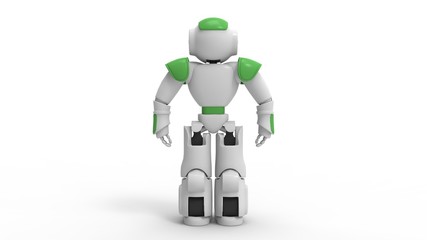 3d rendering of a futuristic robot isolated in a studio background