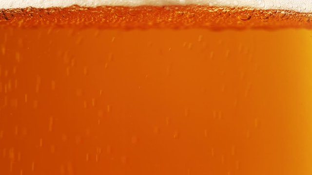 Beer in the glass close up 