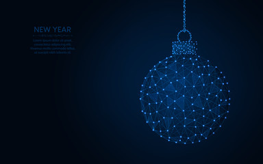 Christmas ball polygonal vector illustration	