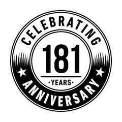 181 years anniversary celebration logo template. Vector and illustration.