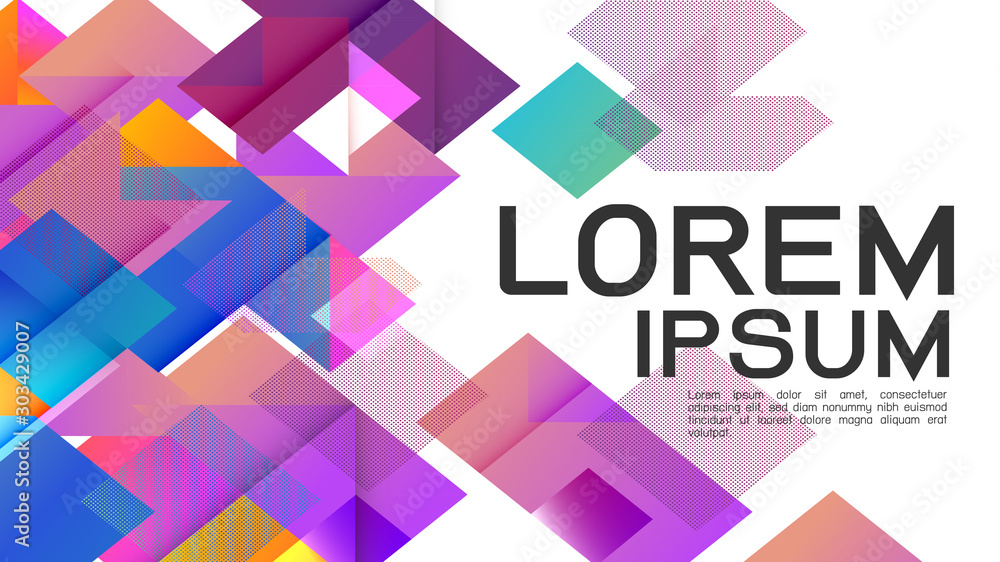 Poster abstract colorful gradient mixed geometric template and modern overlapping. vector illustration