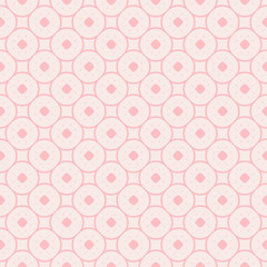 Subtle minimal floral pattern in pink colors. Geometric texture with circles