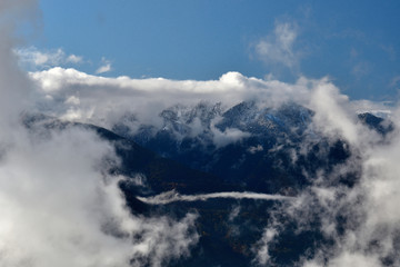 Fototapeta na wymiar Cloudscape on the orobic alps in Valtellina