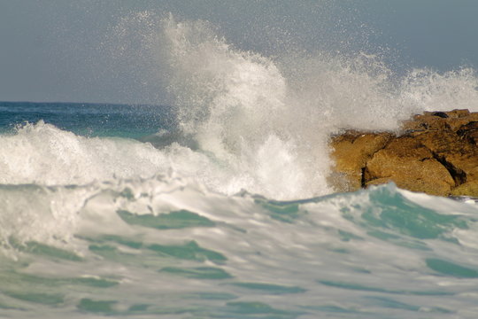 Picture of the Mediterranean sea surf taken in Ashkelon Marina, Israel.