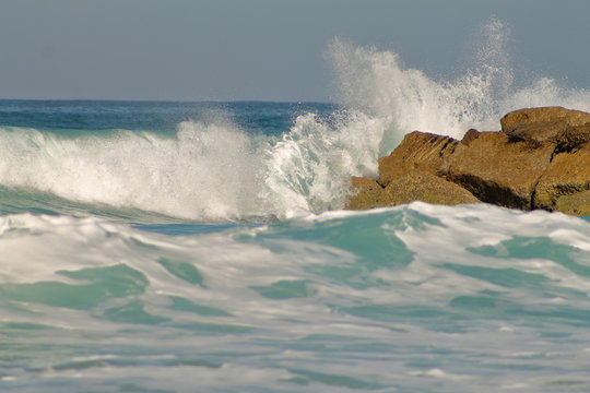 Picture of the Mediterranean sea surf taken in Ashkelon Marina, Israel.