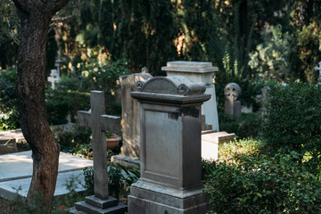 Non catholic cemetery for foreigners in Rome, Italy. One of most beautiful and little known places...