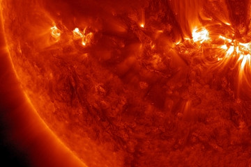 Hot sun, background. With the storms. Elements of this image were furnished by NASA.