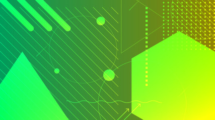 Modern gradient shapes circle line triangle green background. Use for modern design, cover, template, decorated, brochure,