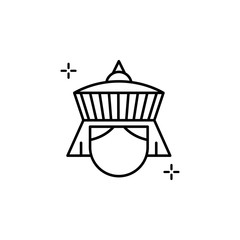 Women hat icon. Simple line, outline vector of culture Thailand icons for ui and ux, website or mobile application