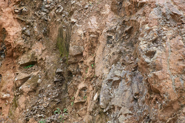 Close up view of a rock wall as a background