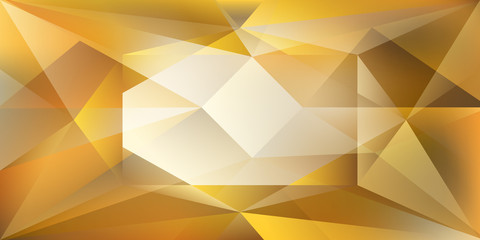 Abstract crystal background with refracting light and highlights in yellow and golden colors
