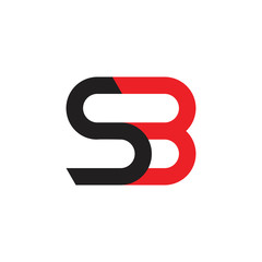 letters sb linked geometric logo vector