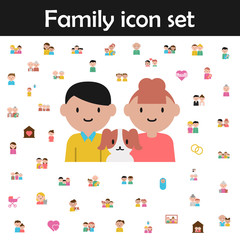 Boy, girl, dog cartoon icon. Family icons universal set for web and mobile