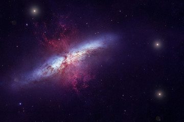 A beautiful distant galaxy with stars. Elements of this image were furnished by NASA.