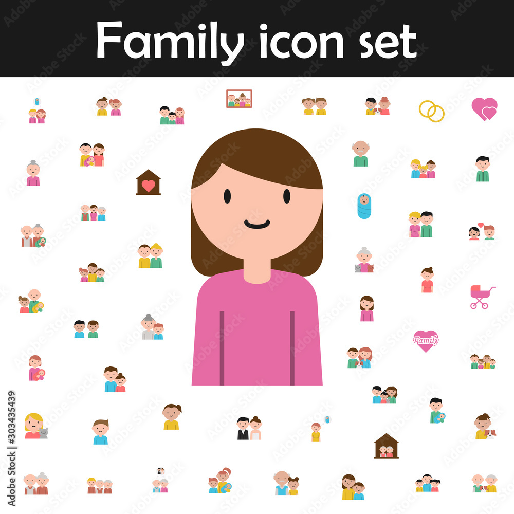 Poster family, mother cartoon icon. family icons universal set for web and mobile