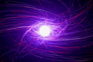 A neutron star, a pulsar, on a dark background. Elements of this image were furnished by NASA.