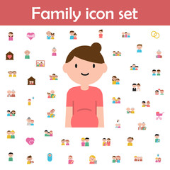 Pregnant woman cartoon icon. Family icons universal set for web and mobile