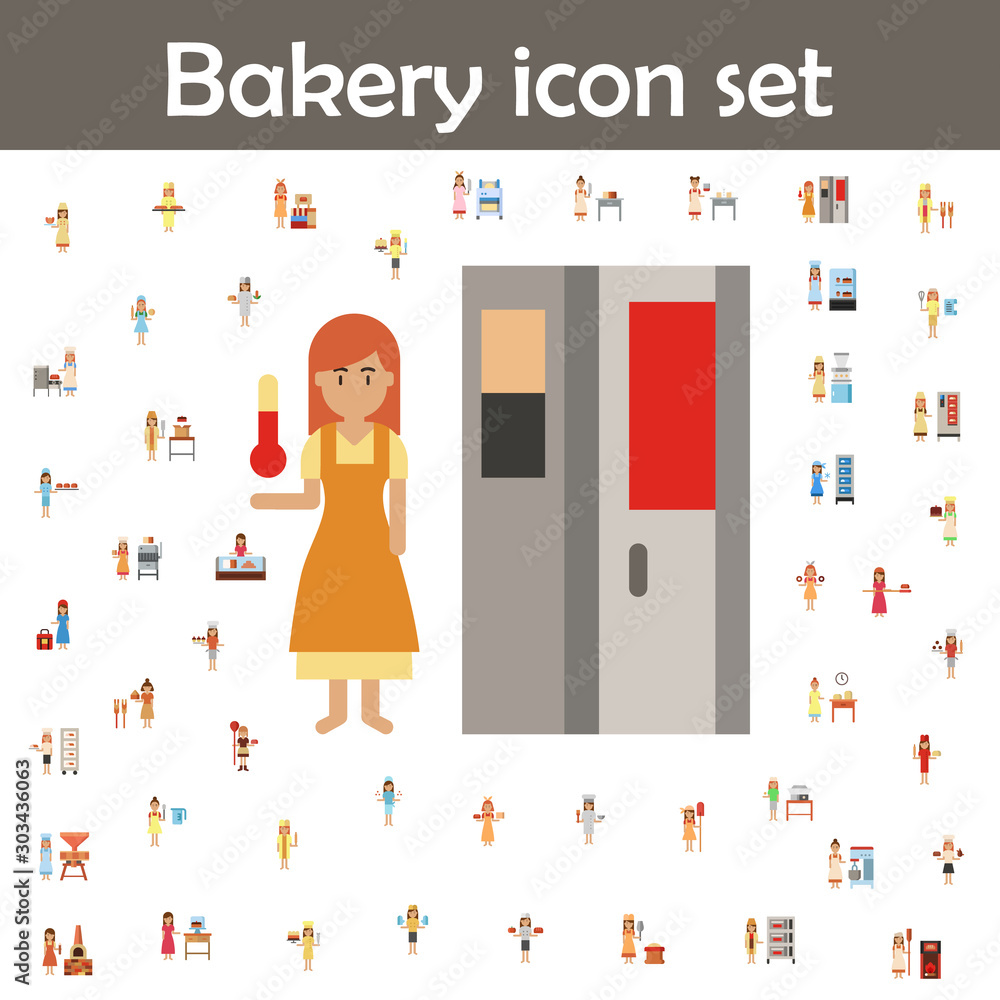 Poster temperature, bakery color icon. bakery icons universal set for web and mobile