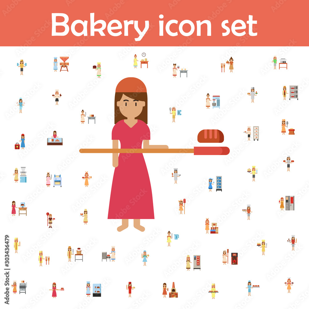 Poster peel, bakery color icon. bakery icons universal set for web and mobile