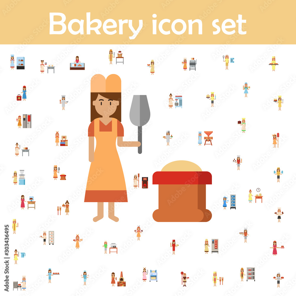 Poster scoop, bakery color icon. bakery icons universal set for web and mobile