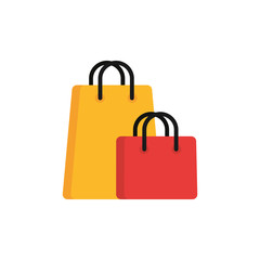 paper bags commerce shopping flat image icon