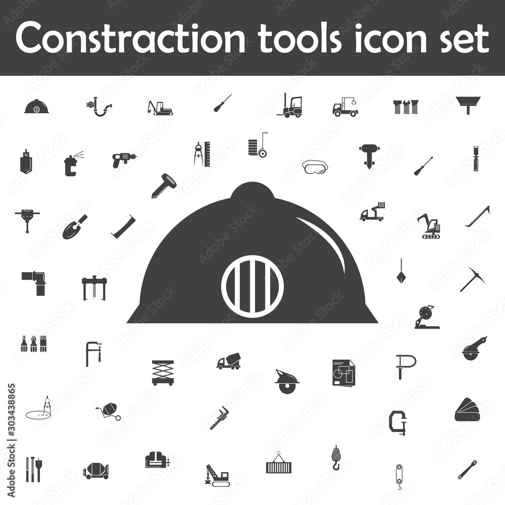 Poster helmet icon. constraction tools icons universal set for web and mobile