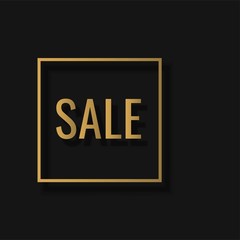 sale banner. advertising black and gold banner design