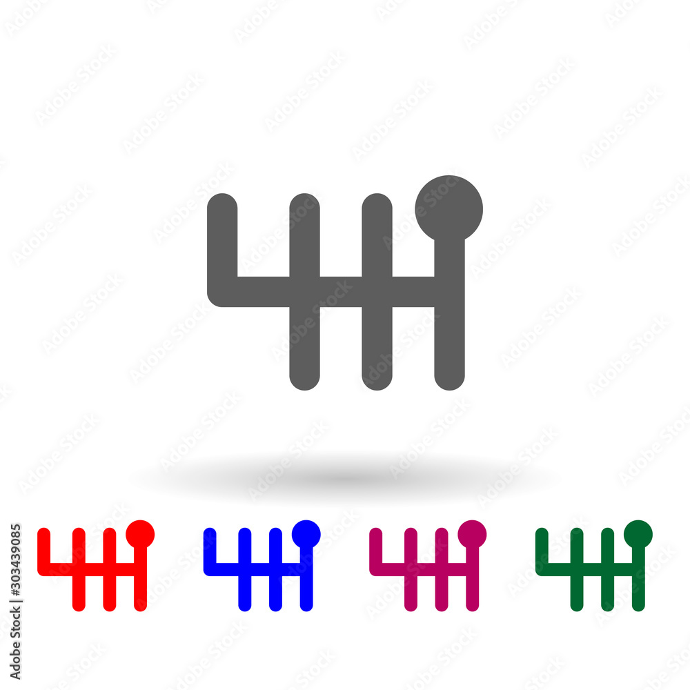 Poster manual transmission multi color icon. simple glyph, flat vector of car repear icons for ui and ux, w