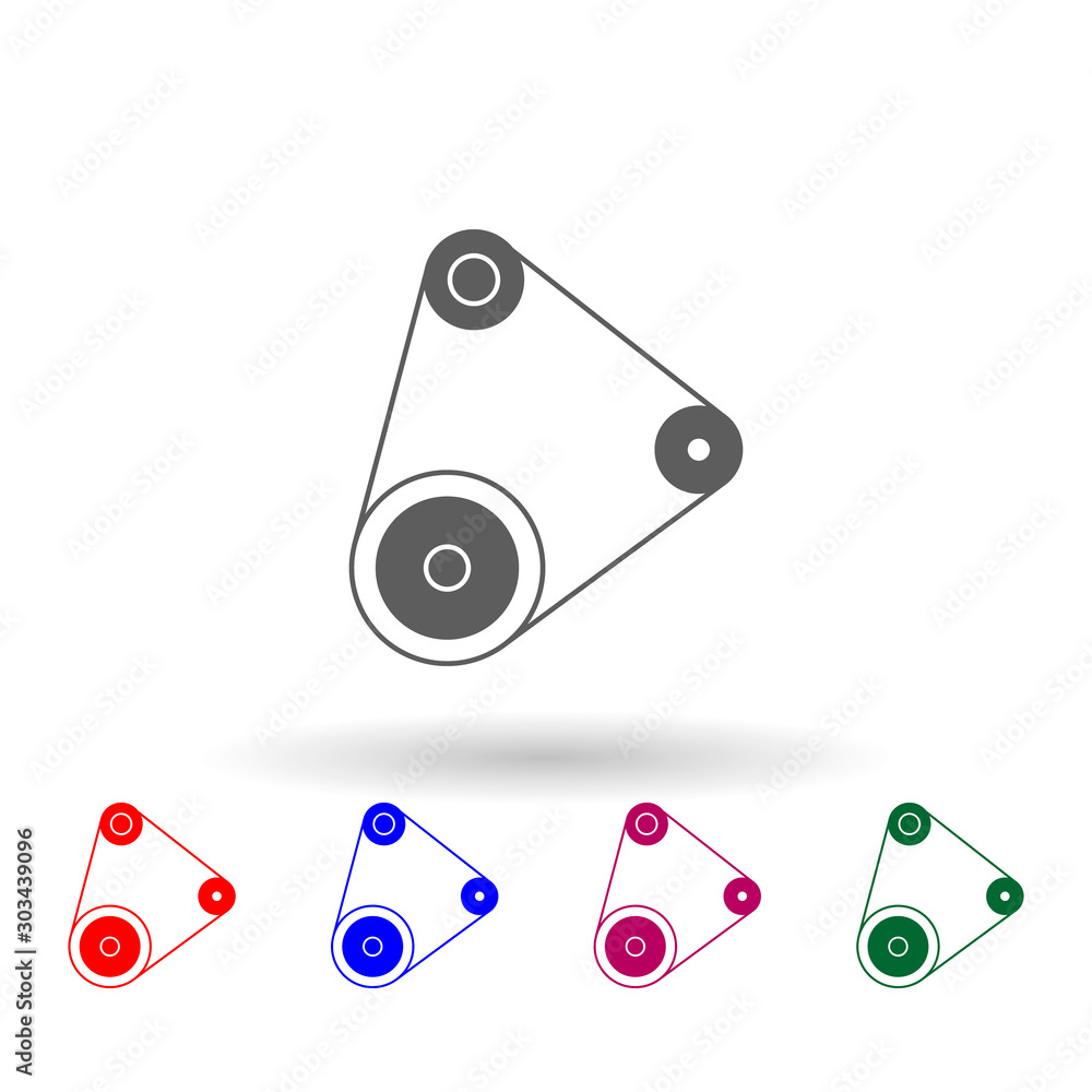 Poster car engine belt multi color icon. simple glyph, flat vector of car repear icons for ui and ux, websi