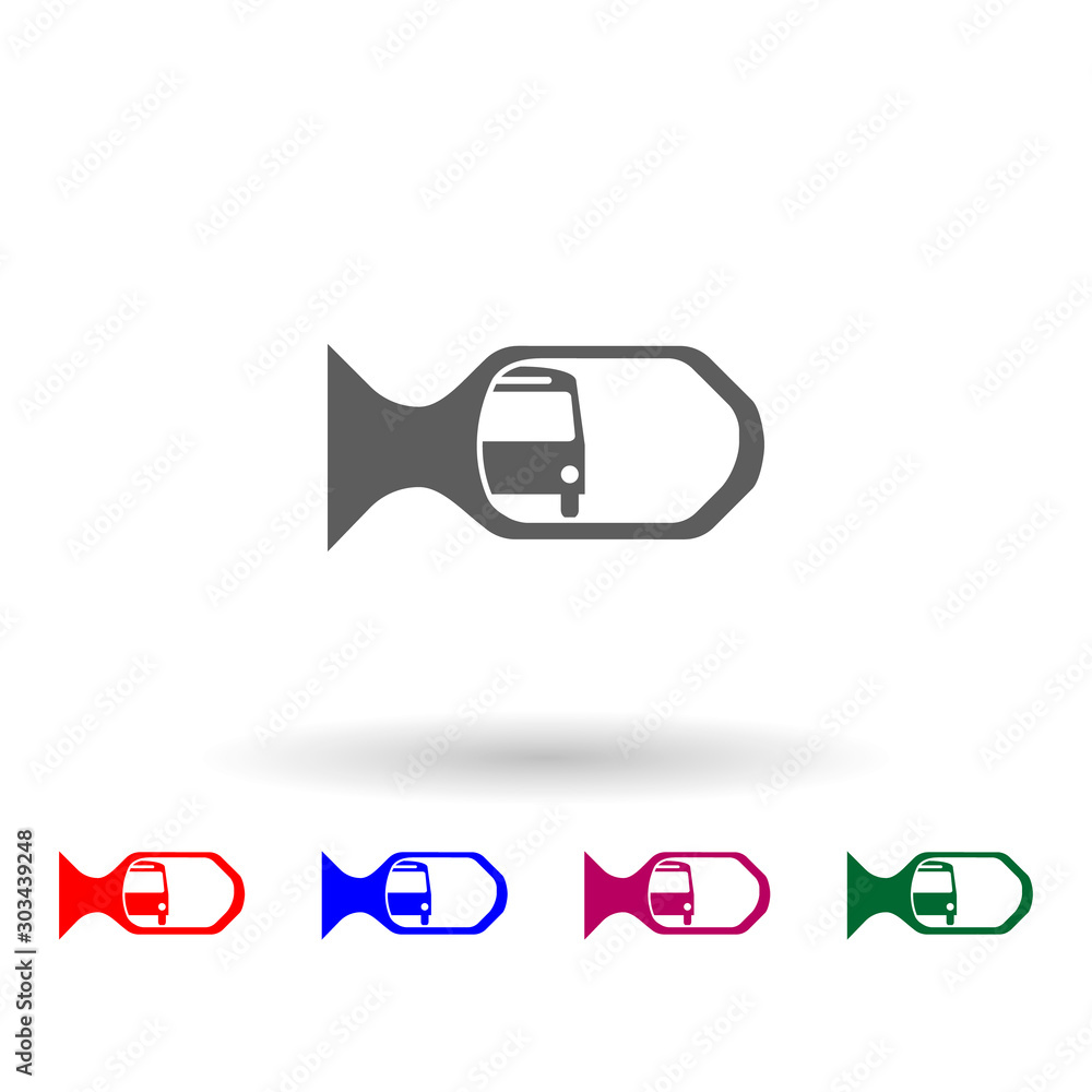 Poster car mirror multi color icon. simple glyph, flat vector of car repear icons for ui and ux, website or