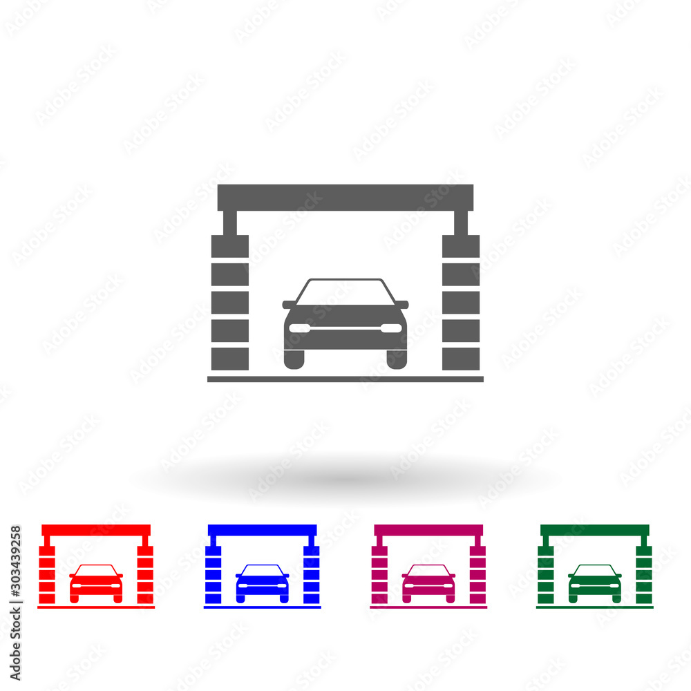 Poster car wash multi color icon. simple glyph, flat vector of car repear icons for ui and ux, website or m
