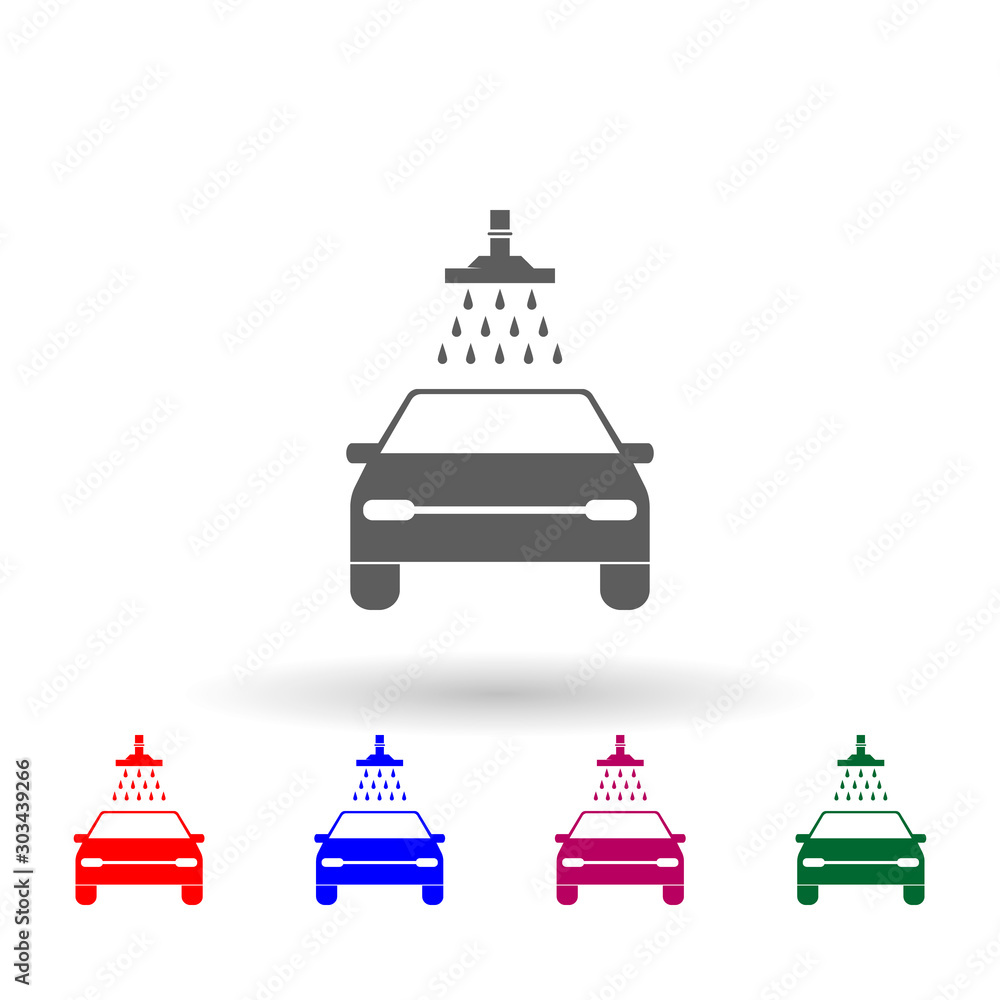 Poster car wash multi color icon. simple glyph, flat vector of car repear icons for ui and ux, website or m