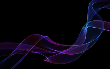 Dark abstract background with a glowing abstract waves