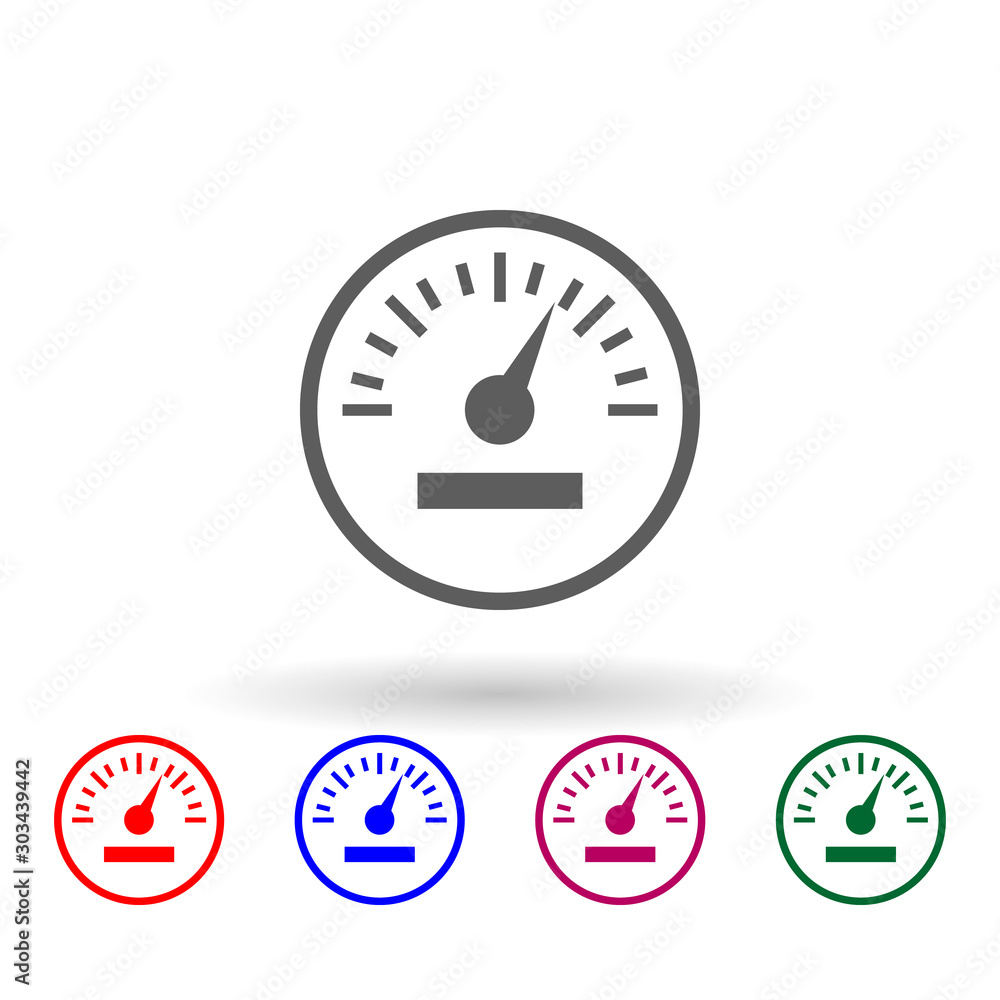 Poster car speedometer multi color icon. simple glyph, flat vector of car repear icons for ui and ux, websi