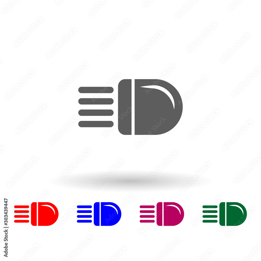 Poster sign of light in the car multi color icon. simple glyph, flat vector of car repear icons for ui and 