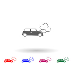 Spoiled car couples multi color icon. Simple glyph, flat vector of car repear icons for ui and ux, website or mobile application