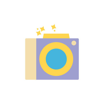 camera celebration party flat icon design