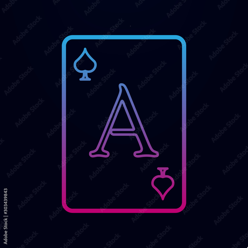 Poster playing card ace nolan icon. simple thin line, outline vector of casino icons for ui and ux, website