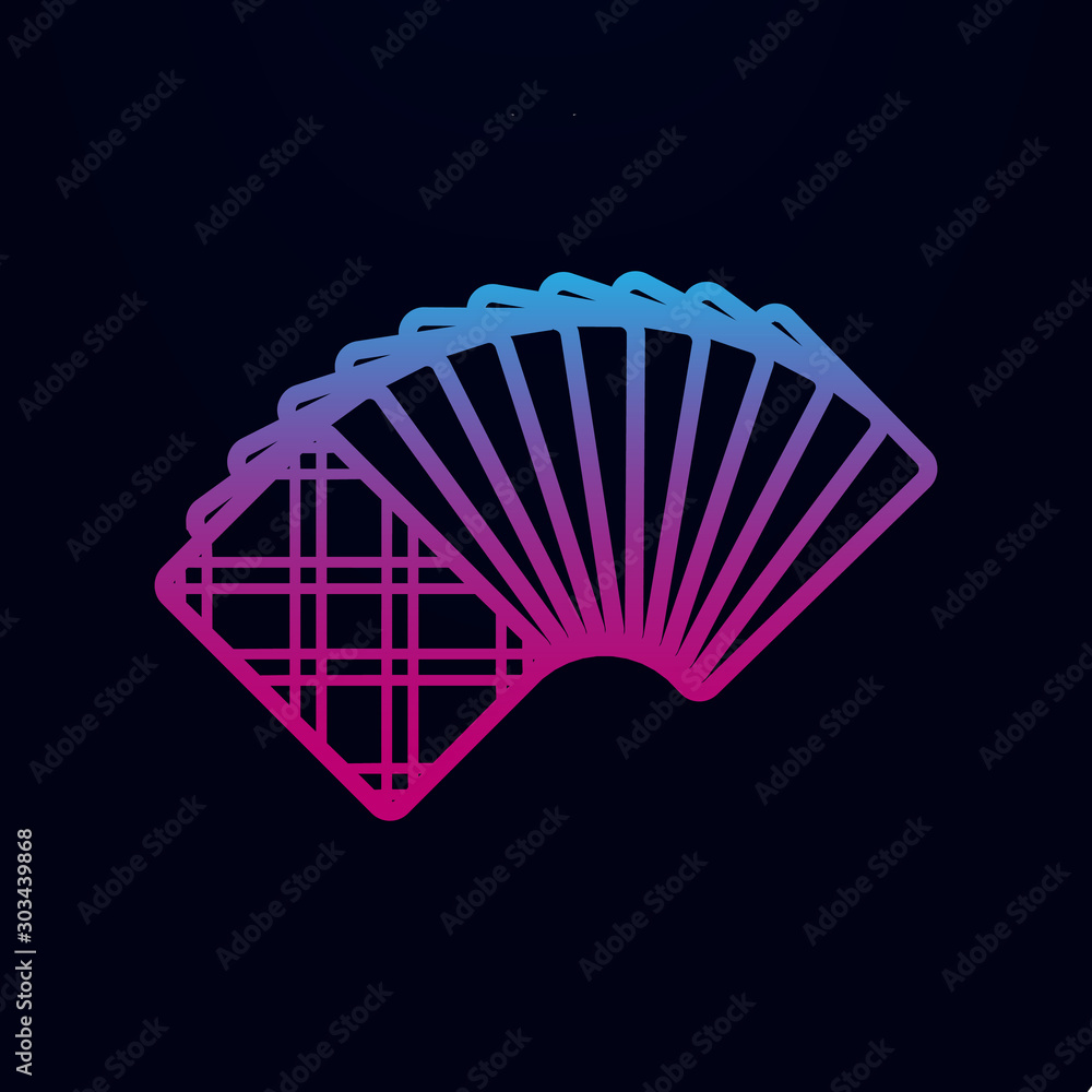 Aufkleber an uncovered deck of cards from the back nolan icon. simple thin line, outline vector of casino icon