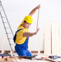 Floor repairman disappointed with his work