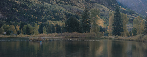 Beaver lake reflections near Marble Colorado in late evening