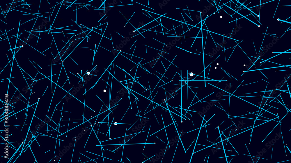 Aufkleber connected dots and lines. sticks or matches. digital plexus of glowing particles. bacteria. chaos. v