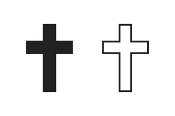 Obraz premium Holy cross isolated vector icon. Christian cross church logo. Church icon. Christian religious illustration.